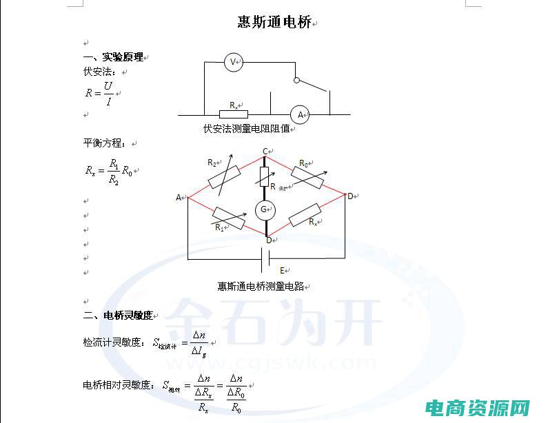 了解惠斯顿电桥的工作原理 (了解惠800网为你提供的各类商品分类)
